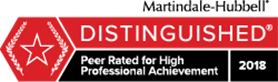 Martindale-Hubbell | DISTINGUISHED | Peer Rated for High Professional Achievement | 2018